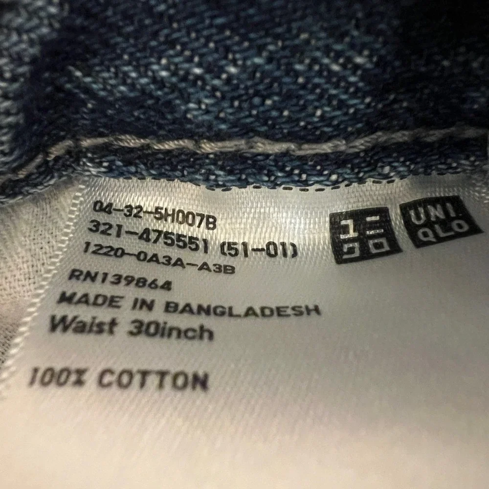 Uniqlo Dark Blue Denim Men's Relaxed Fit Jeans, Size‎ 30 WaistInseam 30